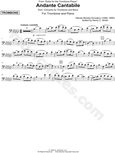 Andante Cantabile - Trombone part