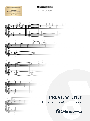 Married Life - Piano Cover (version 02) - Beginner