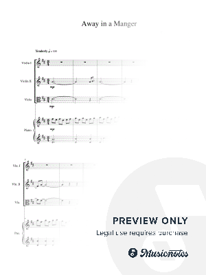 Away In A Manger (Cradle Song) - Score