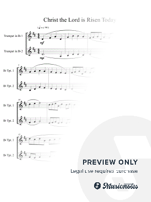 Christ the Lord is Risen Today (trumpet duet) by Ben Dockery - Sheet Music