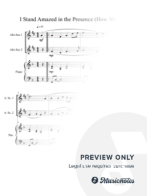 I Stand Amazed in the Presence (How Marvelous) for alto sax duet with optional piano accompaniment by Ben Dockery - Sheet ...