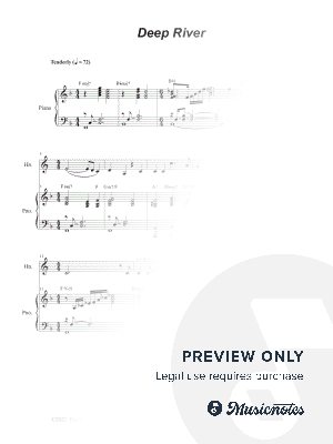 Deep River (French Horn solo and Piano) by Stephen DeCesare - Sheet Music