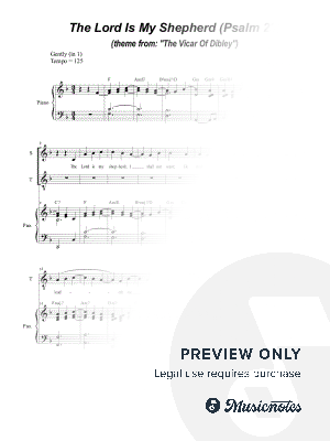 The Lord Is My Shepherd (Psalm 23) (Duet for Soprano and Tenor solo) by Stephen DeCesare - Sheet Music