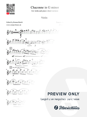 Chaconne - Vitali | short version by Roman Brncic - Sheet Music