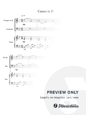 Canon in D (Trumpet and Trombone Duet) with Piano