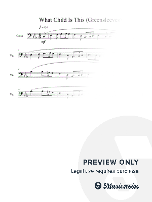 What Child Is This (Greensleeves) for solo cello