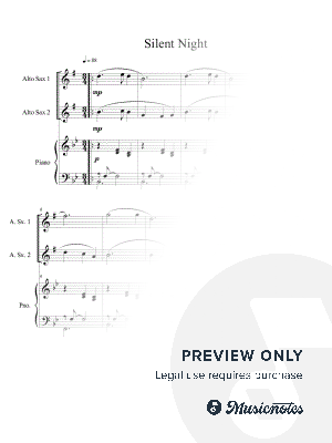 Silent Night (alto sax duet) with optional piano accompaniment