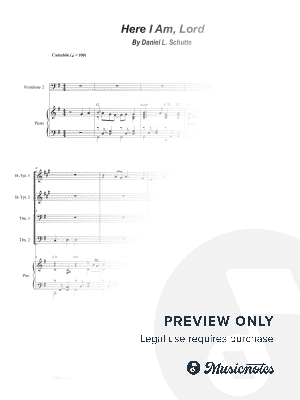 Here I Am, Lord (Brass Quartet and Piano - Alternate Version) by Stephen DeCesare - Sheet Music