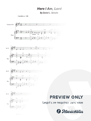 Here I Am, Lord (Bb-Clarinet solo and Piano) by Stephen DeCesare - Sheet Music