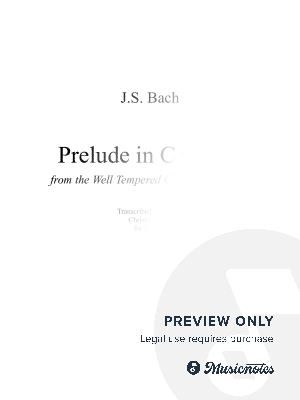 Prelude in C major, from the Well Tempered Clavier, for solo guitar by christopher c teves - Sheet Music