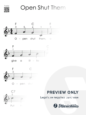 Open Shut Them I Beginner Piano Tutorial Easy Sheet Music with Letters