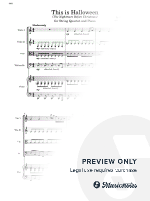 This Is Halloween - String Quartet and Piano (Full Score and Parts)