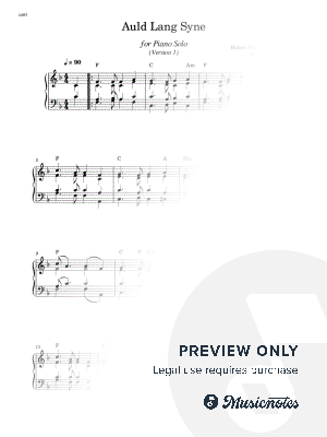 Auld Lang Syne - Piano Solo (W/Chords) by Sheet Music To Play Editions - Sheet Music