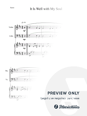  It Is Well with My Soul (Violin and Cello Duet with Piano Accompaniment)