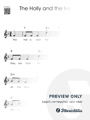 The Holly and the Ivy I Christmas Piano Tutorial Easy Sheet Music with Letters for Beginners