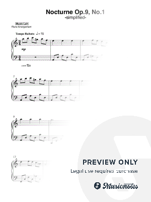 Chopin - Nocturne Op.9, No.1 [simplified] by Music Lah - Sheet Music