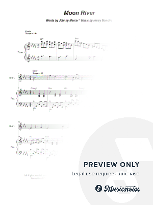 Moon River (Bb-Clarinet solo and Piano) by Stephen DeCesare - Sheet Music