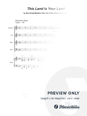 This Land Is Your Land (Vocal Quartet - (SATB)