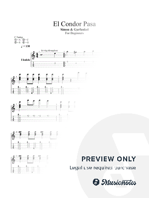 El Cóndor Pasa (Ukulele for beginners) by Franco C. - Sheet Music
