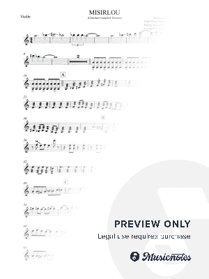 MISIRLOU - Caroline Campbell Version - Advanced Violin by Charlene Elisha Gregory - Sheet Music