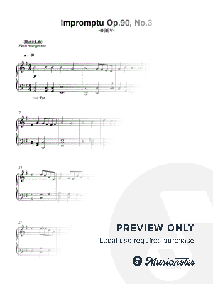 Schubert - Impromptu Op.90, No.3 [easy]