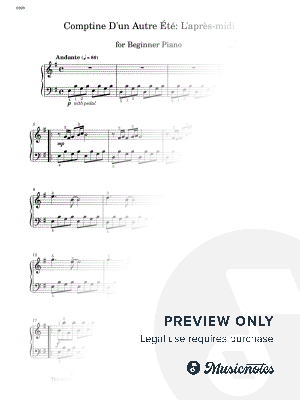 Comptine d'un autre été : L'après midi - Easy Píano (Full Score) by Sheet Music To Play Editions - Sheet Music