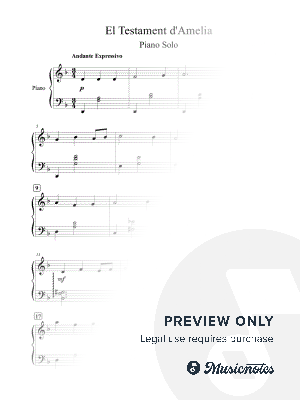 El Testament d'Amelia-Piano Solo