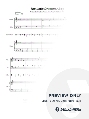 The Little Drummer Boy (Duet for Violin and Cello) by Stephen DeCesare - Sheet Music