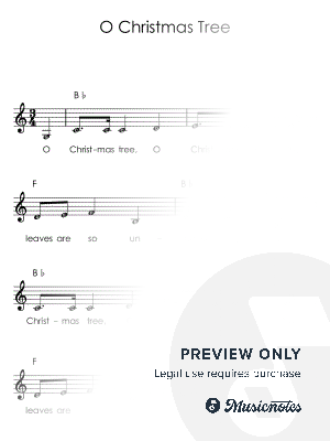 O Christmas Tree I Clarinet Beginners Sheet Music with Letters Chords in C