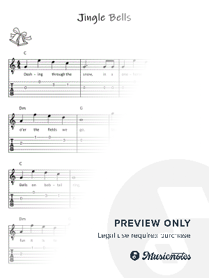 Jingle Bells I Sheet Music with Tabs Chords Lyrics I Super Easy for Beginners