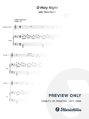 O Holy Night (with "Silent Night" - Duet for Bb-Trumpet) by Stephen DeCesare - Sheet Music
