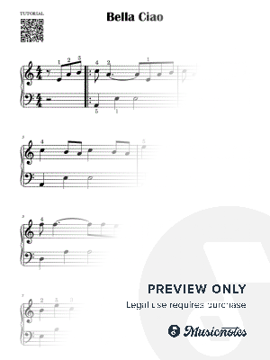Bella Ciao I La Casa De Papel I EASY Piano Tutorial Sheet Music