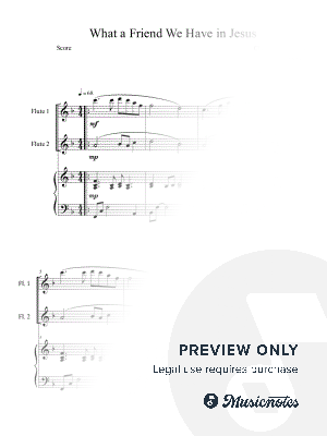 What a Friend We Have in Jesus (Flute Duet with Piano Accompaniment) by B. C. Dockery - Sheet Music