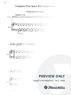 Comptine d'un autre été : L'après midi - Cello and Piano (Full Score and Parts) by Sheet Music To Play Editions - Sheet Music