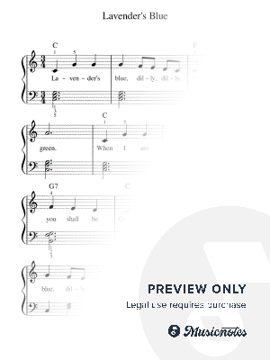 Lavender's Blue - piano sheet music