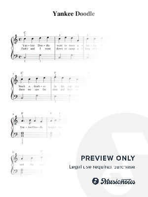 Yankee Doodle - piano sheet music