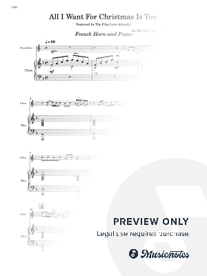 All I Want for Christmas Is You - French Horn and Piano (Full Score and Parts) by Sheet Music To Play Editions - Sheet Music