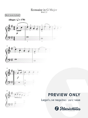 Ecossaise in G Major, WoO 23 (Ludwig van Beethoven) [easy] | Beginner Version by Music Lessons by Darek - Sheet Music