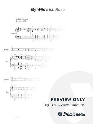 My Wild Irish Rose (Flute or Violin solo and Piano) by Stephen DeCesare - Sheet Music