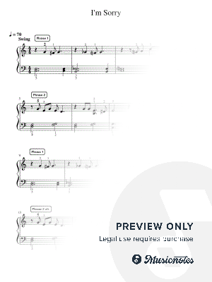 I'm Sorry - Intermediate by Simply Piano - Sheet Music
