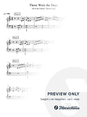 Those Were the Days - Essentials by Simply Piano - Sheet Music