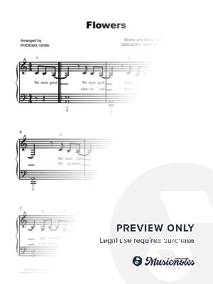 Flowers [easy - level 2] by Phoenix [The Tattooed Piano Teacher] - Sheet Music