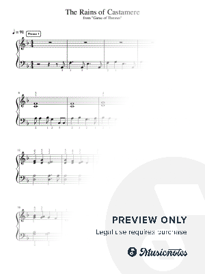 The Rains of Castamere - Pre-Advanced by Simply Piano - Sheet Music