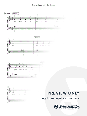 Au clair de la lune - Essentials by Simply Piano - Sheet Music