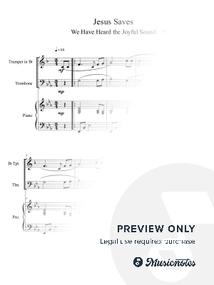 Jesus Saves (We Have Heard the Joyful Sound) Trumpet and Trombone Duet with Piano by B. C. Dockery - Sheet Music