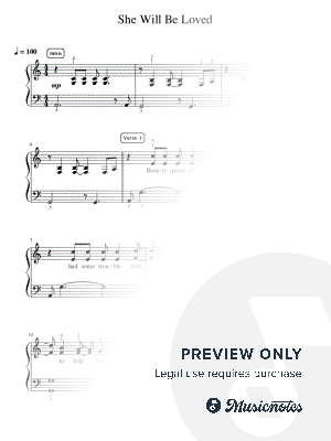 She Will Be Loved - Pre-Advanced