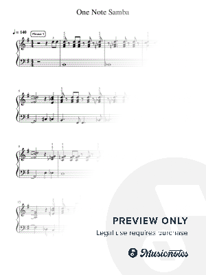 One Note Samba - Pre-Advanced by Simply Piano - Sheet Music