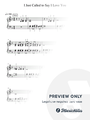 I Just Called To Say I Love You - Pre-Advanced