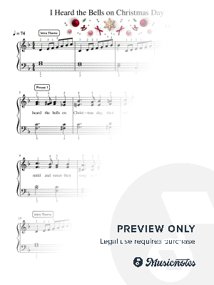 I Heard the Bells on Christmas Day - Pre-Advanced by Simply Piano - Sheet Music