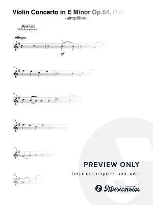 Mendelssohn - Violin Concerto in E Minor, Op.64 [simplified]